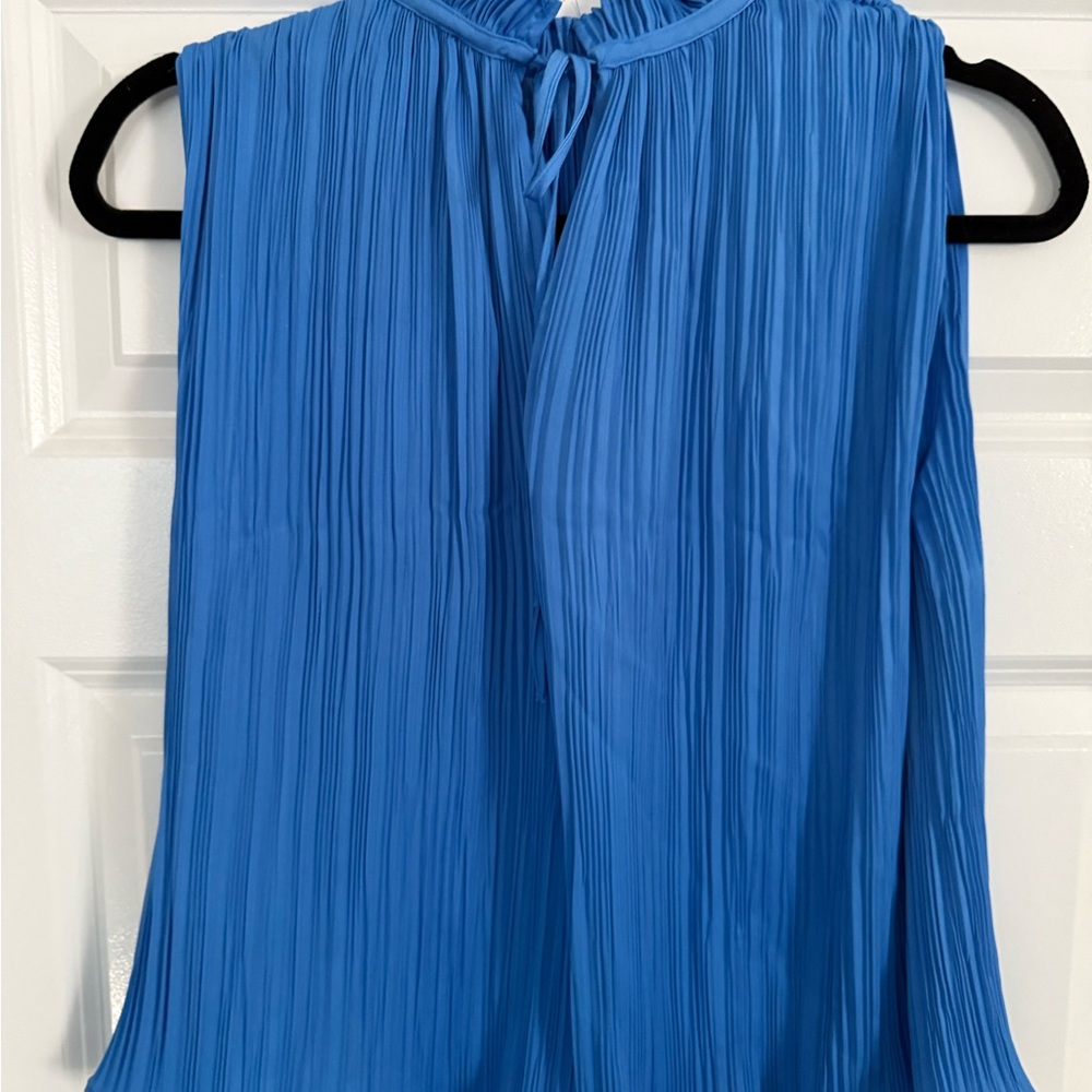 Zara Vibrant Blue Pleated Tank Top